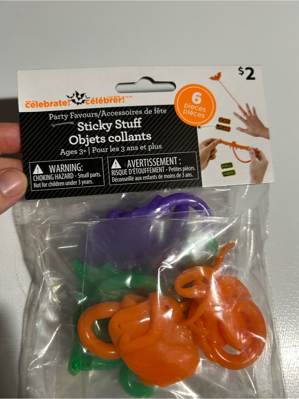 FREE Halloween sticky hands toys